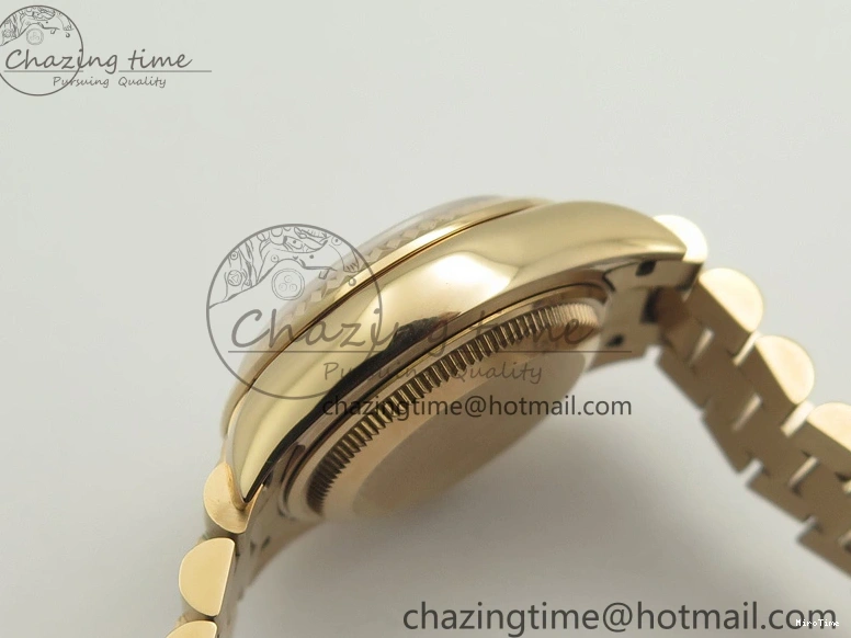 MiroTime 0412 DateJust 28mm RG BP Maker Best Edition Brown Diam Dial Fluted Bezel On RG Bracelet ETA TopPick 3441